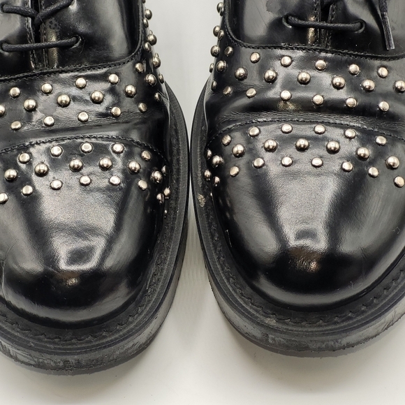 Stuart Weitzman Zealous Studded Platform Loafer Jet Mirror Black. Size 9.5 M - Picture 13 of 16